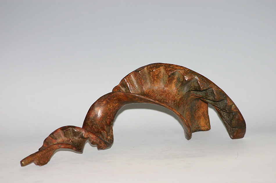 Spil, brons unicum, 45 x 15 cm.